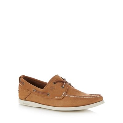 Timberland Big and tall light brown 'heritage 2-eye' boat shoes